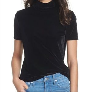 Madewell Velvet Mockneck Tee .
